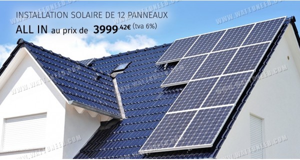 Installations solaire de 12 panneaux - 3kW