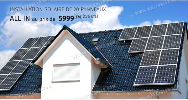 Installations solaire de 20 panneaux - 5kW