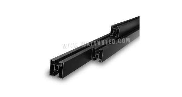 Black anodised aluminium rail 40x40 