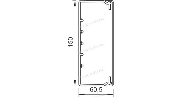 Goulotte blanche 60x150mm - longueur 2m