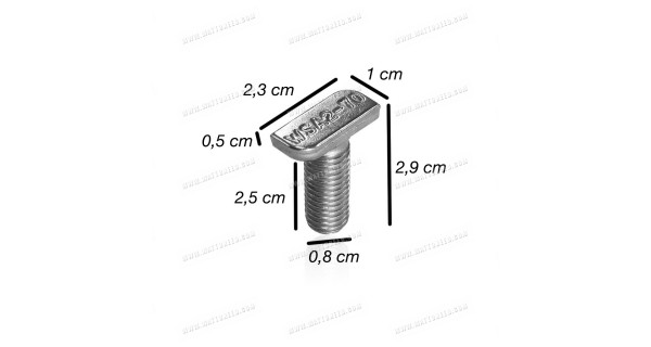 Boulon M8 tête marteau inox