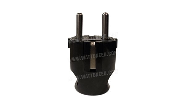 Enchufe eléctrico macho 2P+T 16A, negro
