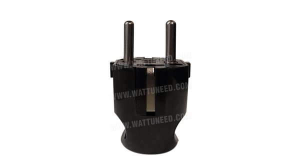 2P+T 16A male electrical plug, black