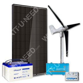 Kit 1 panel 500VA con aerogenerador y almacenamiento