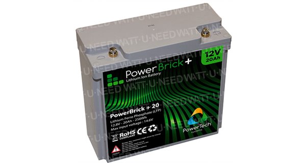 Batería de litio PowerBrick + 12V 20Ah