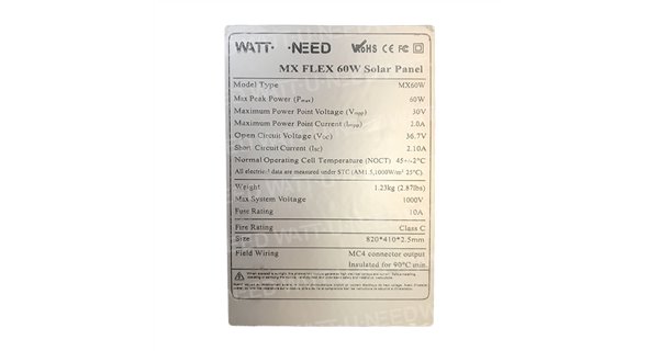 12V MX FLEX Protect 60Wc Back Contact Solar Panel