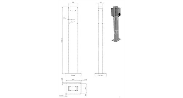 Support pour 2 bornes ABB TAC pedestal back-to-back