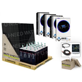 Kit autoconsommation 42 panneaux 20kVA avec stockage OPzS