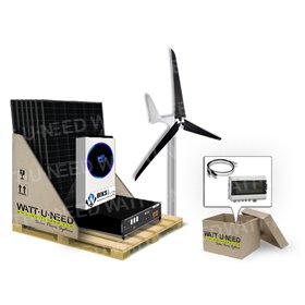 Kit autoconsommation 6 panneaux avec stockage LITHIUM et éolienne