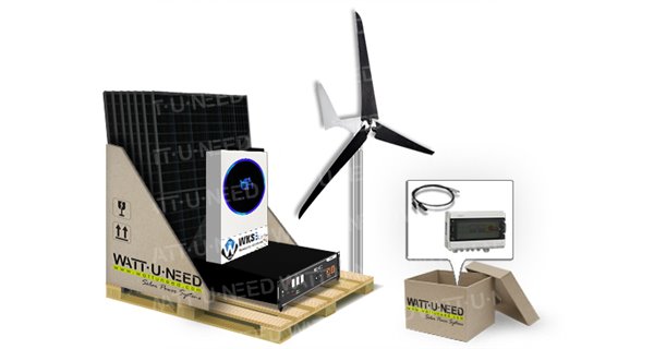 Kit autoconsommation 6 panneaux avec stockage LITHIUM et éolienne