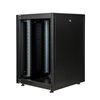 Armoire Rack 19" Mobirack debout 16U Largeur 600 Profondeur 600 Porte Vitrée Noire