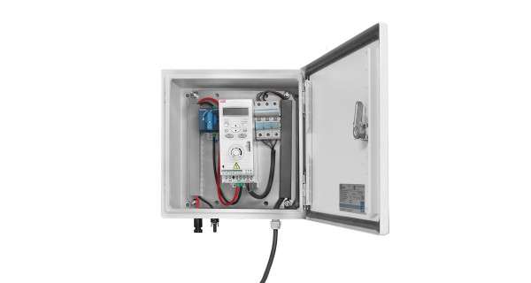 Prewired box for solar kit regulator