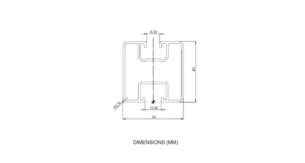 Rail en aluminium 35x40 pour fixation de panneaux solaires