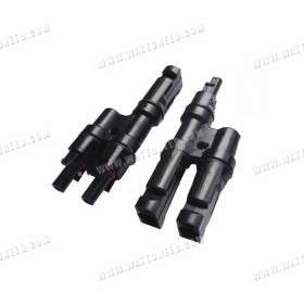 Conector tipo MC4 doble masculino y femenino