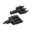 Conector MC4 triple masculino y femenino