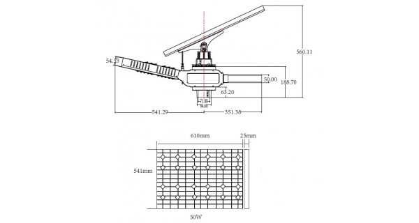 Panneau photovoltaïque 50Wc orientable