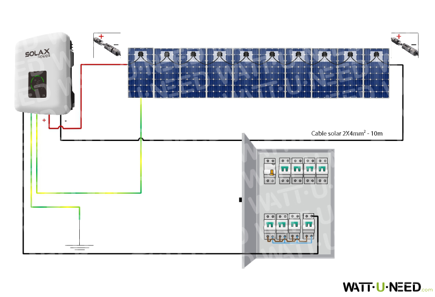 Kit 10 paneles de autoconsumo - 3000W de reinyección sin almacenamiento