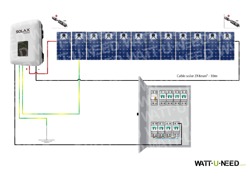 Kit 12 paneles de autoconsumo - 3000W de reinyección sin almacenamiento