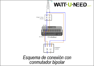 Esquema de conexión con conmutador bipolar