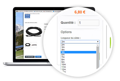 Option : choose the length of my solar cable