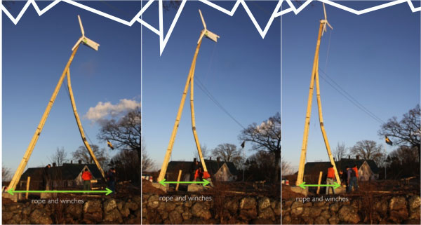 Montaje de la torre de energía de Dalí